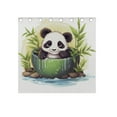 thumbnail image 5 of Panda Bear Bamboo Spa Curtain Black Out Thermal Insulation Curtains Aesthetic 54 Inch Length for Bedroom Living Room 2 panels set, 5 of 5