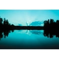thumbnail image 3 of Foschino, Suzanne 14x11 Black Modern Framed Museum Art Print Titled - Sunset Lake Teal, 3 of 5