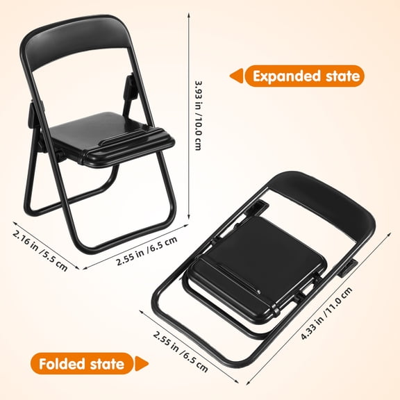WHAMVOX 12 Pcs Small Chair for Toy Chairs Action Figures Travel Black