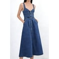 thumbnail image 5 of utcoco Denim Dress for Women Sleeveless Button Down Slim Fit Midi Jean Dresses for Women 2026, 5 of 6