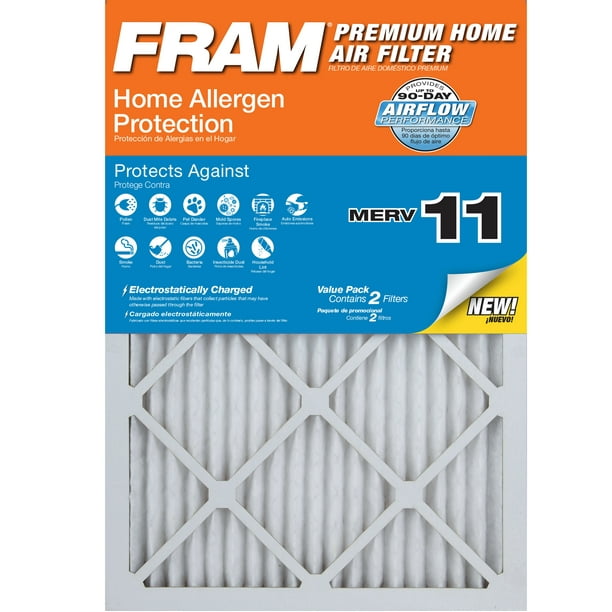 FRAM 16x25x1 Home Allergen Protection HVAC Furnace Air Filter, MERV 11