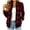 Red, variant on Mifsaly Womens Plaid Bomber Jacket Cropped Zip Up Flannel Coat Ribbed Cuffs Fall Winter Warm Going Out Street Urban Outerwear with Pockets