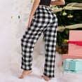 thumbnail image 4 of Dakiuu Family Matching Buffalo Plaid Fleece Pajama Pants Soft Cozy Loungewear Bottoms for Women Men Kids Toddler Elastic Waist Wide Leg Sleep Pants Holiday Casual Home Wear, 4 of 8