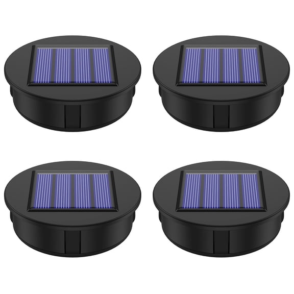 4 Pack Solar Light Replacement Top, 3.15 Inch Waterproof Solar Lantern Lid Parts for Outdoor Garden & Pathway Lights (Fits 2.8-3.1" Openings)