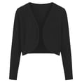 thumbnail image 6 of Womens Bolero Shrug Long Sleeve Open Front Lightweight Knit Cropped Cardigan Sweaters Summer Fall Tops, 6 of 7