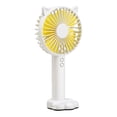 thumbnail image 3 of Kearding Ventilador de mano pequeño recargable por USB, dispositivo de refrigeración ajustable silencioso con luz LED, trabajo, estudio, oficina, mesita Electrodomésticos Blanco Kearding HA060745-01B, 3 of 6