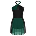 thumbnail image 4 of iiniim Women's Figure Ice Skating Dress Shiny Rhinestones Halter Lyrical Ballet Dancewear Dark Green M, 4 of 7