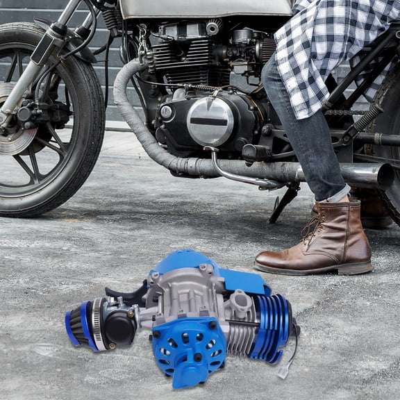 2 Stroke Blue Air Cooled High-performance Engine Motor for 49cc/50cc Pocket Bike Mini Dirt Bike Mini ATV