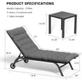 thumbnail image 2 of ECOPATIO Aluminum Removable Cushion and 5 Adjustable Position Lounge Chairs - Set of 3, Grey, 2 of 7