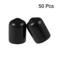 thumbnail image 2 of Uxcell 0.03'' End Caps  ID Round End Cap Cover Flexible Screw Thread Protectors Rubber Black 50pcs, 2 of 3