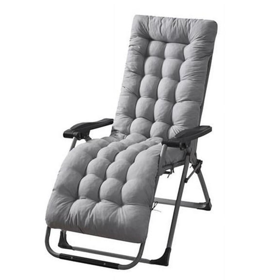 Fresh Fab Finds FFF-Pro-Grey-GPCT3220 66.92 x 22.04 in. Thickened Chaise Lounger Cushion Recliner Rocking Chair Sofa Mat Deck Chair Cushion, Gray