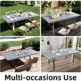 thumbnail image 6 of Rectangle Picnic Table Cloth, Elastic Waterproof Fitted Vinyl Tablecloth for 4 FT Tables, Flannel Backed Buffalo Plaid Table Covers for Dining, Camping, Outdoor (Black and White, 30" x 48"), 6 of 8