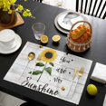 thumbnail image 3 of Sunflowers Placemats Set of 4, Farmhouse Retro Pastoral Floral Wooden Grain Placemats for Dining Table, Place Mats for Kitchen Tabletop, Waterproof Wipeable Dining Table Mats Set, 3 of 9