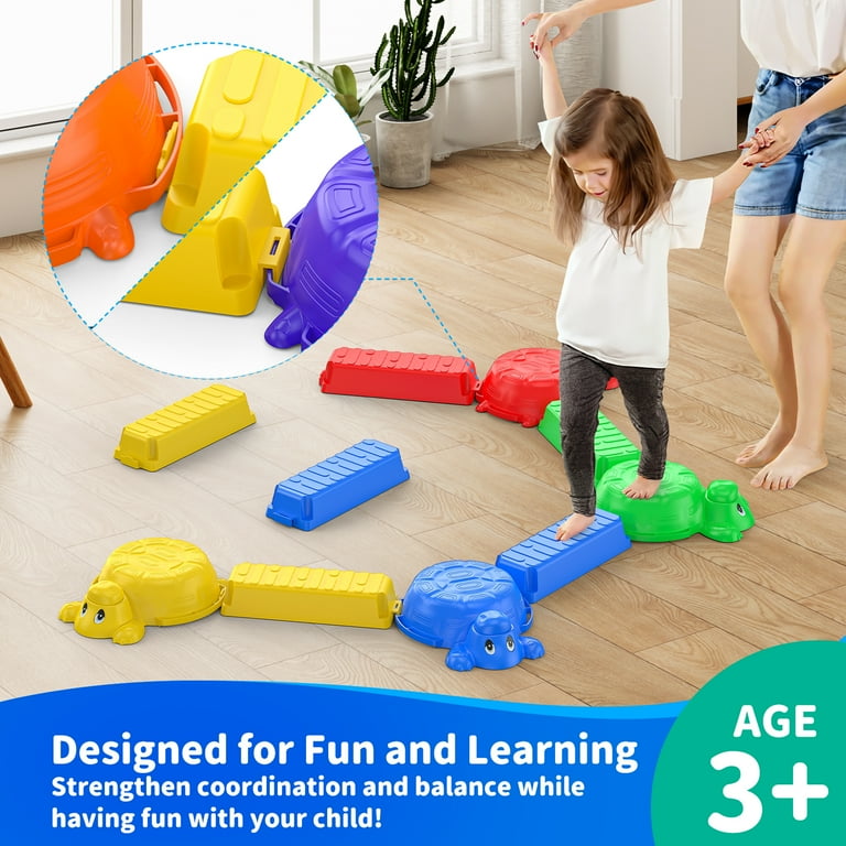 Stepping Stones for Kids, 12 Pcs Balance Beams with 4 Balance Stones, Funny Training for Kids 3-5, Outdoor Lawn Toys for Toddler Stepping Stones for Kids, 12 Pcs Balance Beams with 4 Balance Stones, Funny Training for Kids 3-5, Outdoor Lawn Toys for Toddler