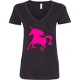 thumbnail image 3 of Inktastic Pink Unicorn Women's V-Neck T-Shirt, 3 of 5