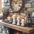 thumbnail image 5 of Candle Holder for Pillar Candle Set of 3, Farmhouse Wood Candle Holder, Rustic Wooden Candle Stand, Decorative Wood Candlestick Holders for Living Room, Table Centerpiece (RusticWhite), 5 of 11