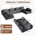 thumbnail image 2 of 118" Sleeper Sofa Bed, Modular sectional sofa Chaise for Guest Room, Living Room, Grey, 2 of 6
