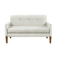 thumbnail image 2 of 55" Pocket Coils Small Loveseat Couch, 2 Seater Sofa with Solid Wood Legs, Comfortable Loveseat with Reversible Seat Cushions for Living Room​, Beige, 2 of 5