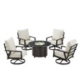 thumbnail image 4 of Black Aluminum Fire Table Set with Four Club Chairs, 4 of 11