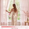 thumbnail image 6 of NICETOWN Pink Plaid Linen Curtains for Girls Room, Linen Textured Semi-Sheer Curtains Rod Pocket Farmhouse Light Filtering Window Drapes, Gingham Linen Drapes for Bedroom, 52"x84", 2 Panels, 6 of 9