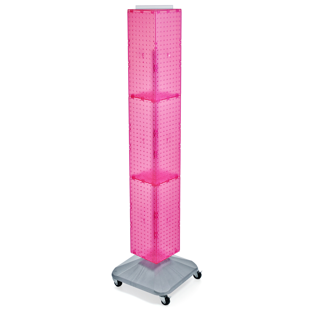FourSided Pegboard Floor Display on Wheeled Revolving Base. Panel Size