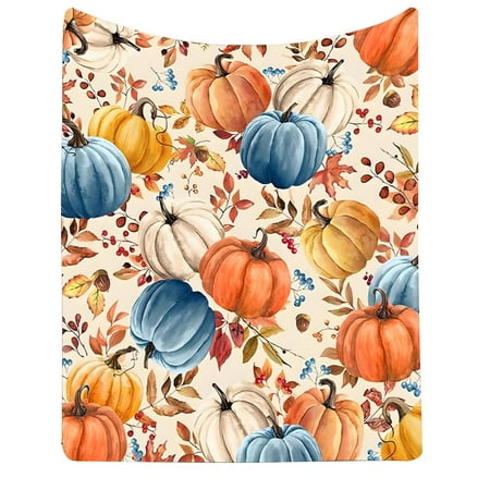 

SuChun Kitchen Decor And Accessories Halloween Pumpkin GhostSkull Bat BlackCat Printed Flannel Cover Blanket（200*150 Cm/79*59 In） Multi-color
