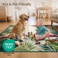 thumbnail image 4 of ODIKA 6'x9' Ultra-Soft Area Rug, Leaves Symmetrical Banana Frond Botanical Border Jungle Motif None Washable, Bare feet friendly, Silk-Touch for Guest Room, Bedroom, 4 of 7