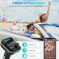 thumbnail image 2 of LENCENT FM Transmitter in-Car Adapter, Wireless Bluetooth 5.0 Radio Car Kit,Type-C PD + QC3.0 Fast USB Charger, Hands Free Calling, Mp3 Player Receiv, 2 of 5