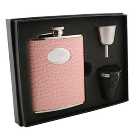 

Visol VSET27-1179 Annabella Light Pink Snake Skin Leatherette 6 oz Deluxe Flask Gift Set