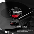 thumbnail image 3 of Portable Vinyl record player C210 ,with 2 Stereo Speakers(3W each), Wireless 3-Speed 33/45/78RPM, Support Headphone Jack/USB/AUX-IN/RCA-Out, 3 of 7