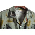 thumbnail image 4 of Camisas Hawaianas Para Hombre Blusa Bolsillos estampados Top de verano Camisas de algodón y lino Camisas casuales de manga para hombres (Green, M), 4 of 6