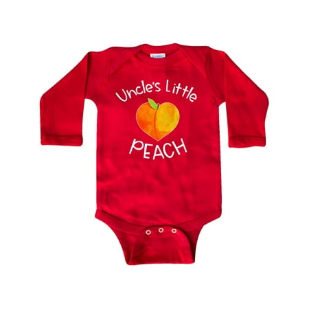 

Inktastic Uncle s Little Peach Cute Peach Heart Gift Baby Boy or Baby Girl Long Sleeve Bodysuit