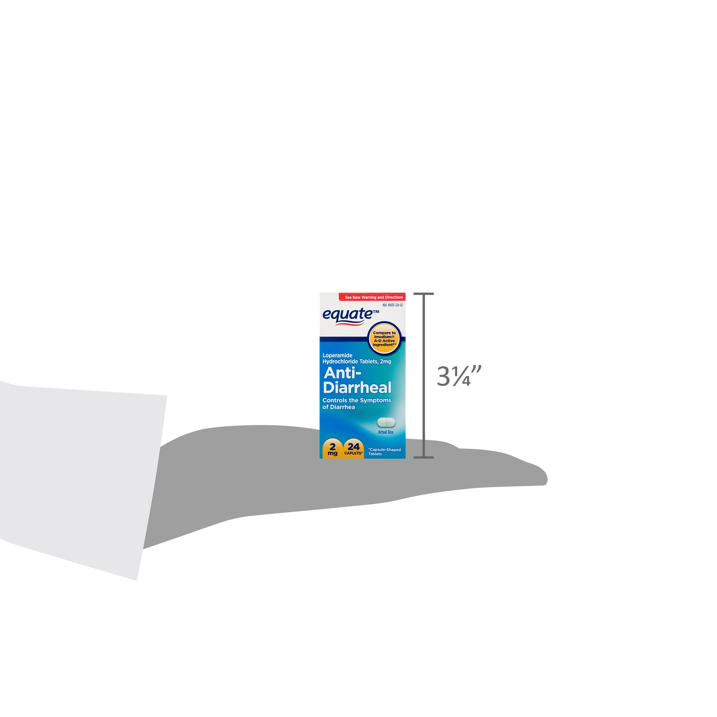 Equate Anti-Diarrheal Caplets, 2 mg, 24 Count