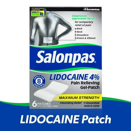 Salonpas Lidocaine Max Strength Pain Relieving Gel Large Patch, 9ct, 3-Pack
