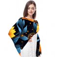 thumbnail image 4 of Starry Sky Sunflower Butterfly Breathable Chiffon Yarn Silk Scarf 180*73 - Light Translucent Shawl Wrap 28.7x70.86in, 4 of 6