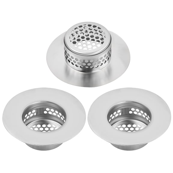3 Pcs Kitchen Sink Strainer Plug, Stainless Steel Sink Filter, Plug Hole Hair Catcher