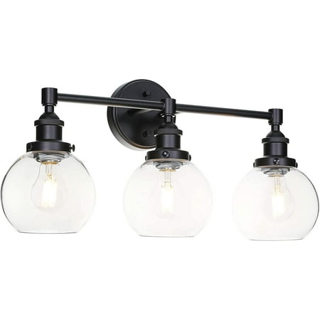 

Bathroom Vanity Light 3 Light Modern Vanity Lighting with Glass Industrial Black Wall Mounted Light XB-W1256-3-MB