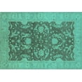 thumbnail image 1 of Ahgly Company Machine Washable Indoor Rectangle Oriental Turquoise Blue Industrial Area Rugs, 2' x 3', 1 of 4