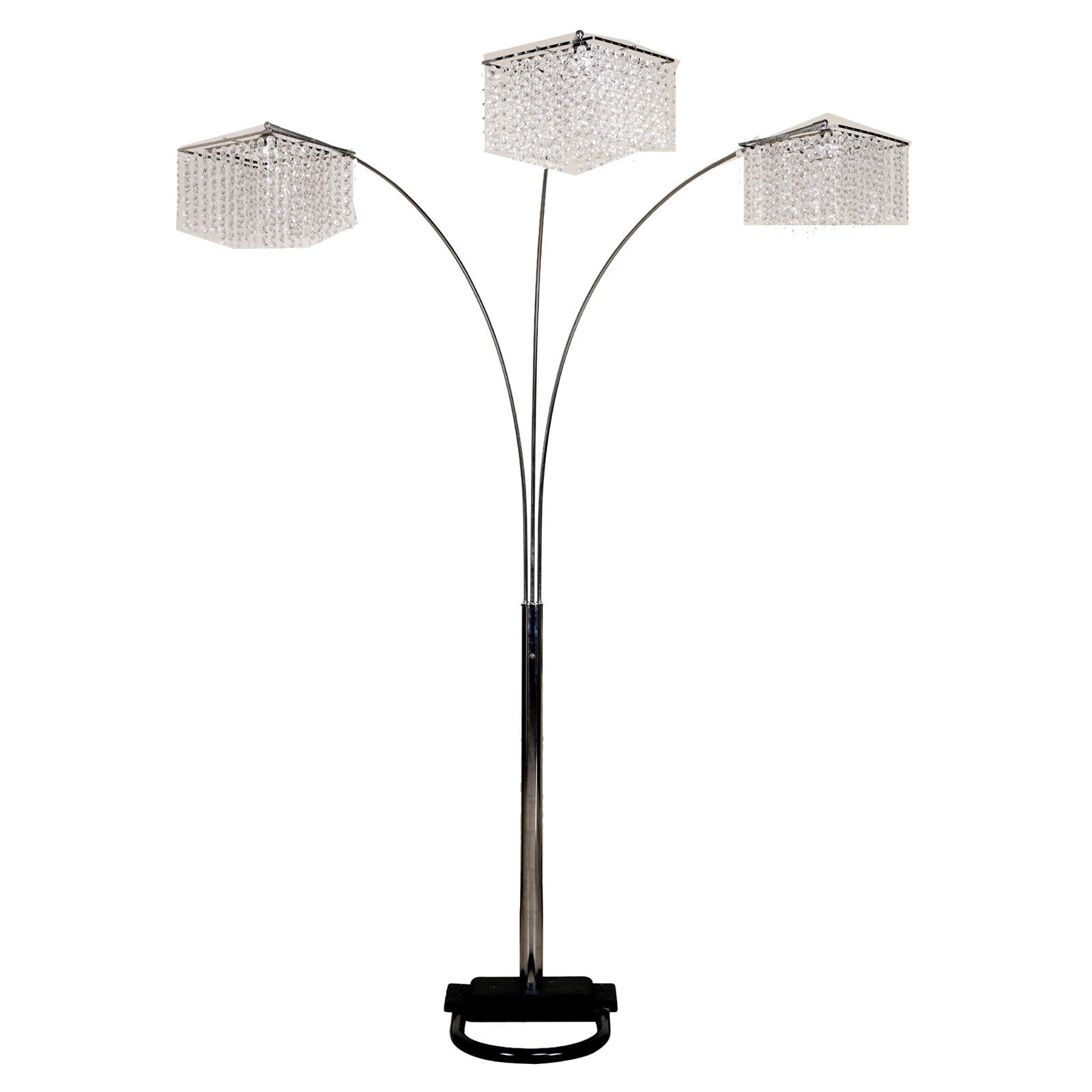 5 Arms Arch Floor Lamp Black, Ore International 5 Arms Arch Floor Lamp Polished Brass