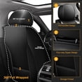 thumbnail image 4 of DIKSOAKR Rhinestone Seat Covers for Jeep Compass 2012-2024 2025,Glitter Crystal Premium Waterproof Leather Seat Protector Compatible Airbag Black,Full Set(2 Row 5 Seats), 4 of 7