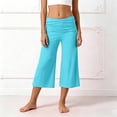 thumbnail image 4 of Rvusndi Girls Summer Fold Over Pants Comfortable Loose Casual Wide Leg Yoga Pants with Elastic Waist Trousers for Kids Play and Everyday Wear, 4 of 5