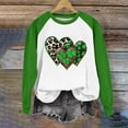 thumbnail image 2 of Womens St Patricks Day Tops Four Leaf Clover Shirt Green Long Sleeve Sweatshirt Crewneck Cute Pullover Tops St Patricks Day Shirts for Women, 2 of 5