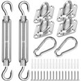 thumbnail image 1 of Shade Sail Hardware Kit, 304 Stainless Shade Sail Fixing Kit, Shade Sail Fixings for Triangle and Square, Sun Shade Sail Fixing Accessories, 1 of 5
