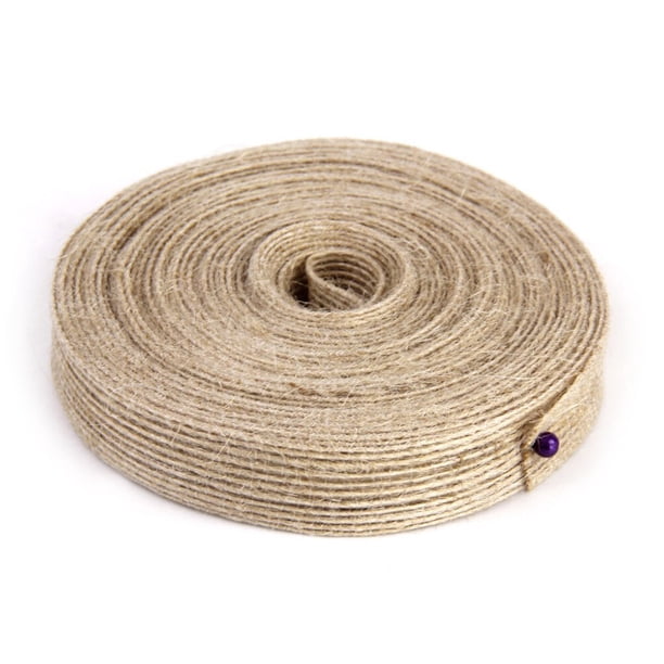 EeaseMX 1 rollo de cinta de arpillera tejida de 20 m x 1,5 cm, cuerda de cáñamo para manualidades, decoración del hogar y bodas.