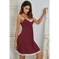 thumbnail image 3 of Lollipie Women's Nightgown V-neck Chemise Sleepwear Lace Nightwear Soft Lingerie for Women, 3 of 5