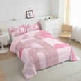 thumbnail image 3 of Manfei Geometric Lines Print Bedding Comforter Set,Retro Stripes Pattern Twin Comforter Sets,Girls Pink Circle Bedding Set For Teens,Breathable Home Decor Reversible,2 Pieces, 3 of 8