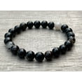 thumbnail image 2 of Black Tourmaline With Quartz Crystal Bead Bracelet 6-8mm, Wholesale Genuine Black Tourmaline With Quartz Stretch Gemstone Bracelet, Gift for Men & Women (1), 2 of 9