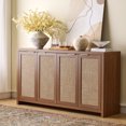 thumbnail image 3 of ARKANTOS Wood Sideboard Buffet Cabinet with Adjustable Shelves and 4 Rattan Doors, Classic Walnut, 3 of 7