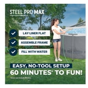 Bestway Steel Pro MAX 18 x 9 x 48 Metal Frame Above Ground Pool Set Pump, Ladder & Cover
