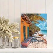 Tropical Beach House Canvas Wall ArtPerfect for Living RoomBathroomKitchenOffice Decor